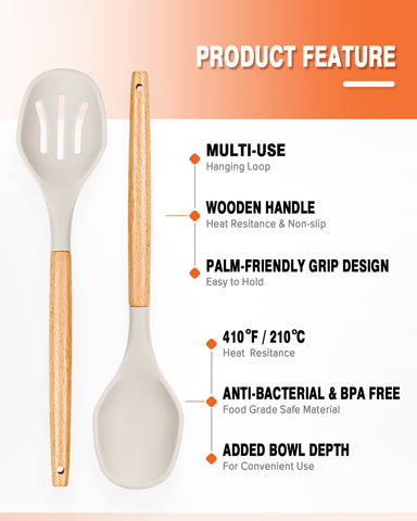Badiano silicone spoon heat resistant up to 446F for high heat cooking