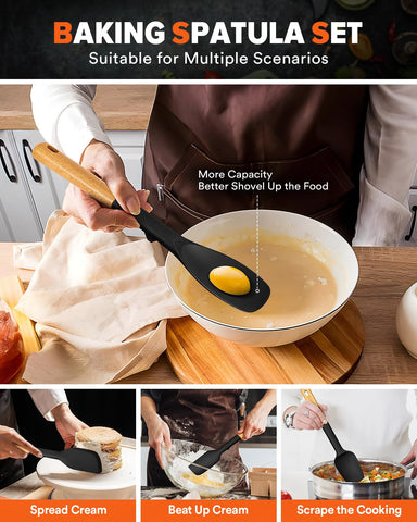 Badiano smooth-edged spoonula protects nonstick surfaces from scratches.