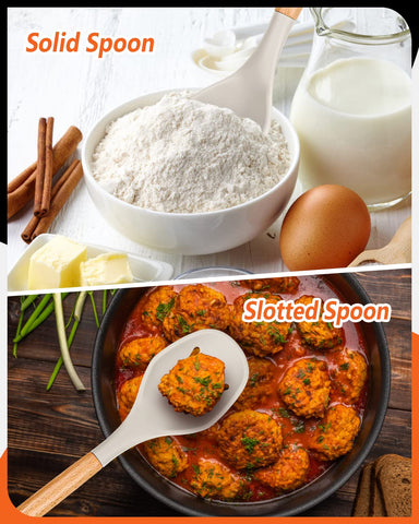 Badiano solid spoon with ergonomic wood handle comfortable grip