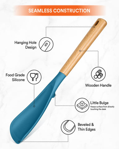 Badiano BPA-free silicone spatula spoon protects cookware from scratches.