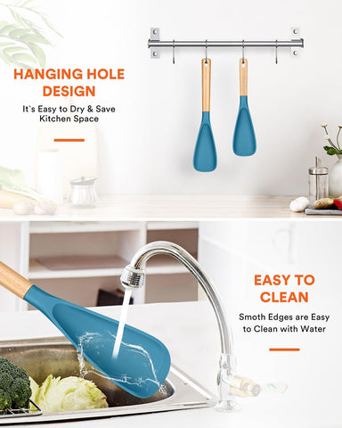 Badiano turquoise two-pack display for convenient kitchen tool upgrade.