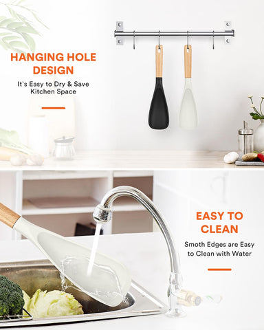 Badiano spoon offers ergonomic grip on the wooden handle for comfortable use.