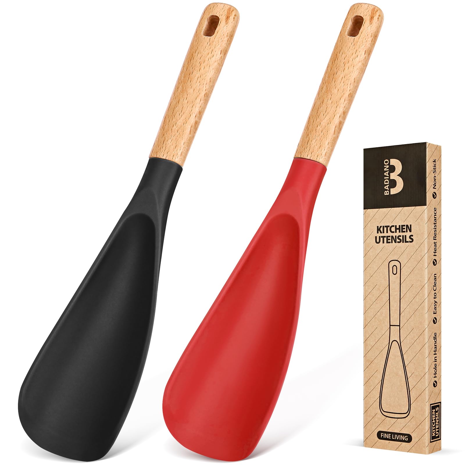 Badiano cooking spoon head—nonstick safe for smooth stirring without scratching cookware.