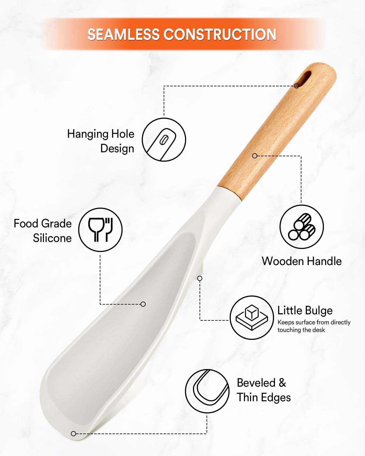 Badiano wooden-handle spoon offers ergonomic grip during long cooking sessions