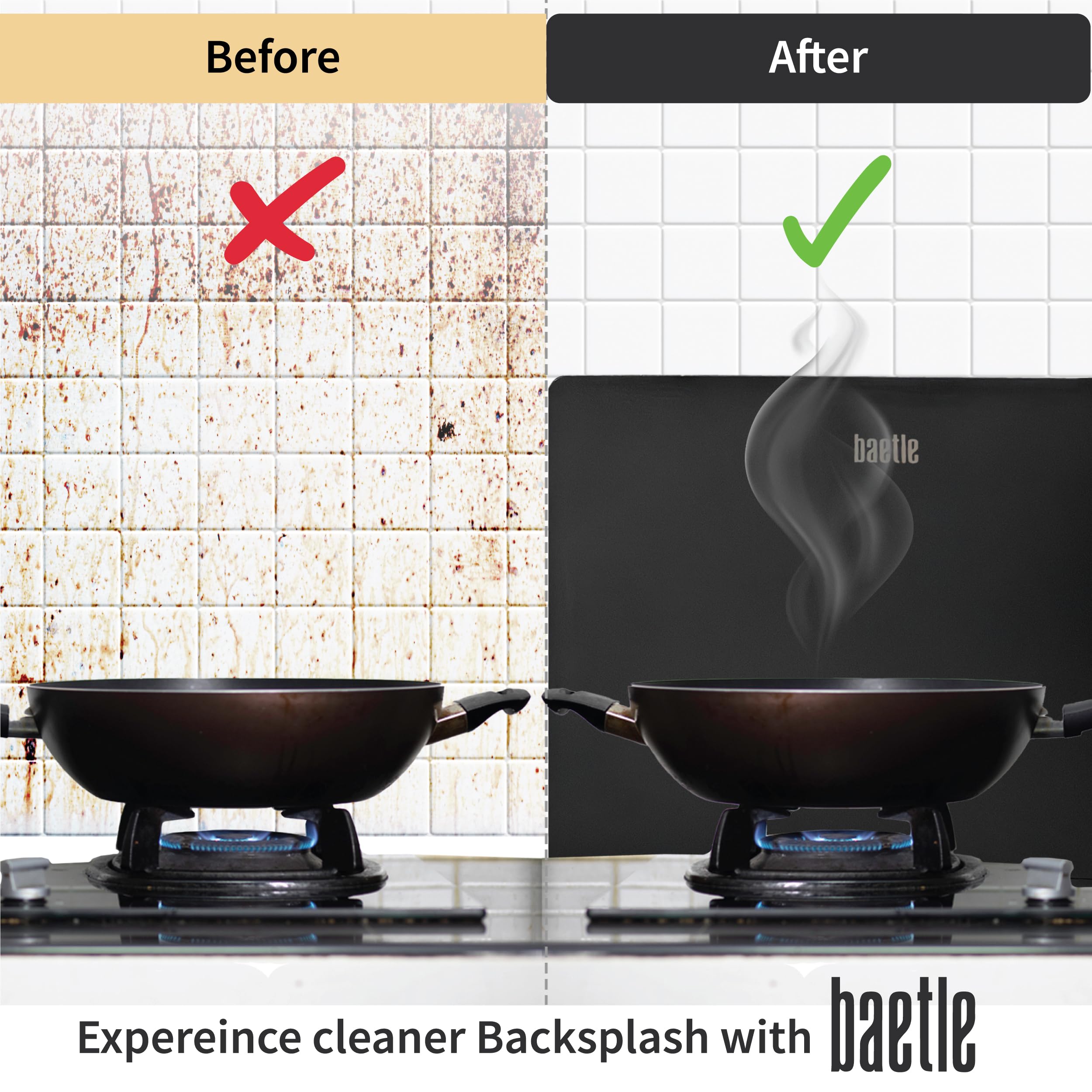 Baetle side panels provide 13.6 inches depth for thorough splash coverage during frying.