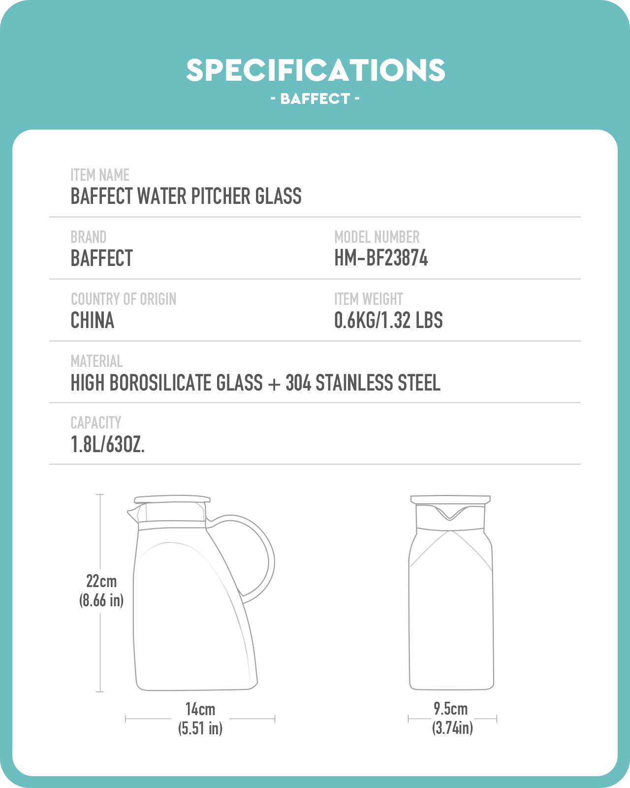 Heat and cold resistant borosilicate glass for versatile use