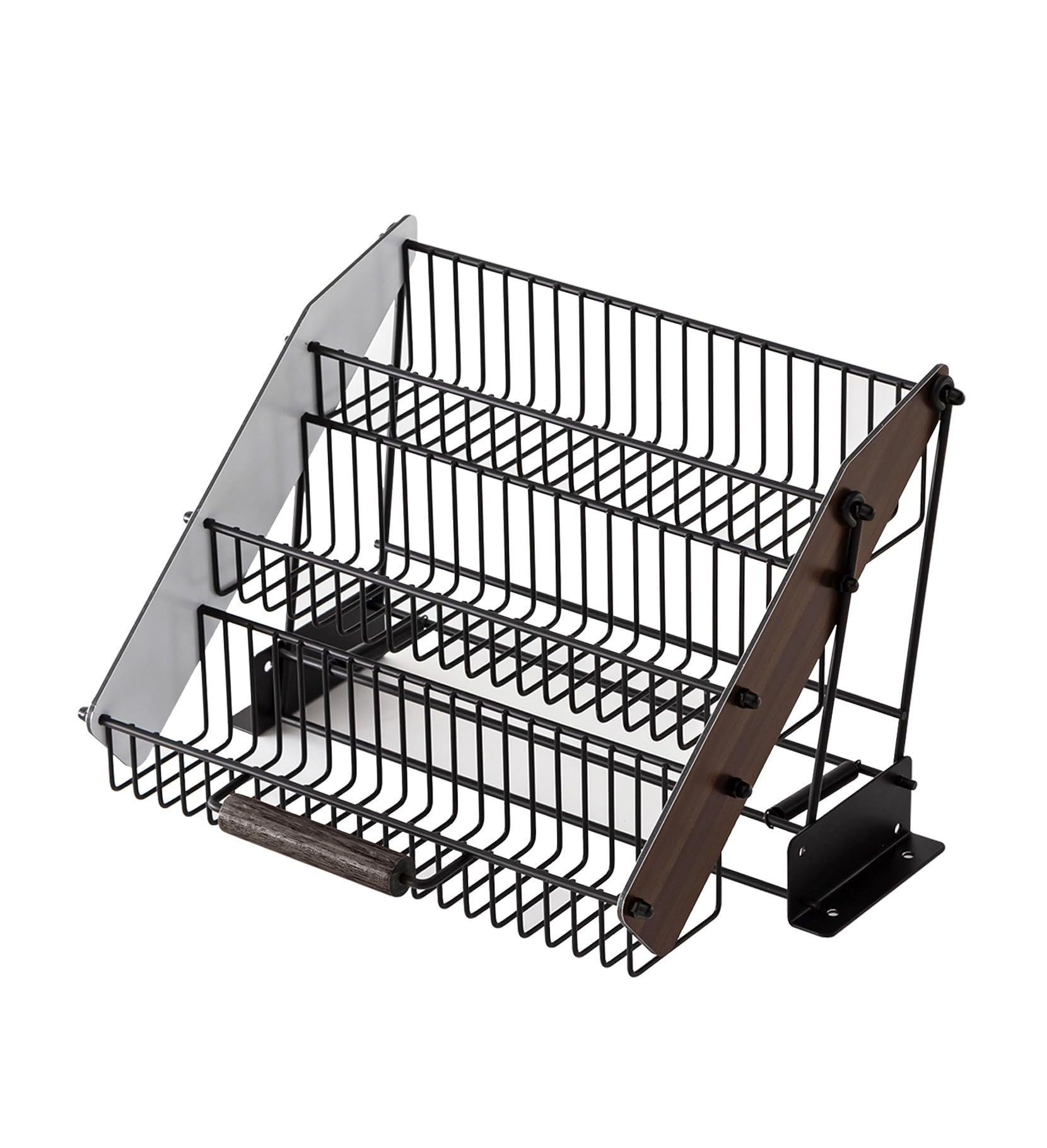 Baffect compact kitchen storage maximizes vertical cabinet space.