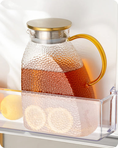 Baffect Water Pitcher clear glass body with 1.8L capacity for family hydration