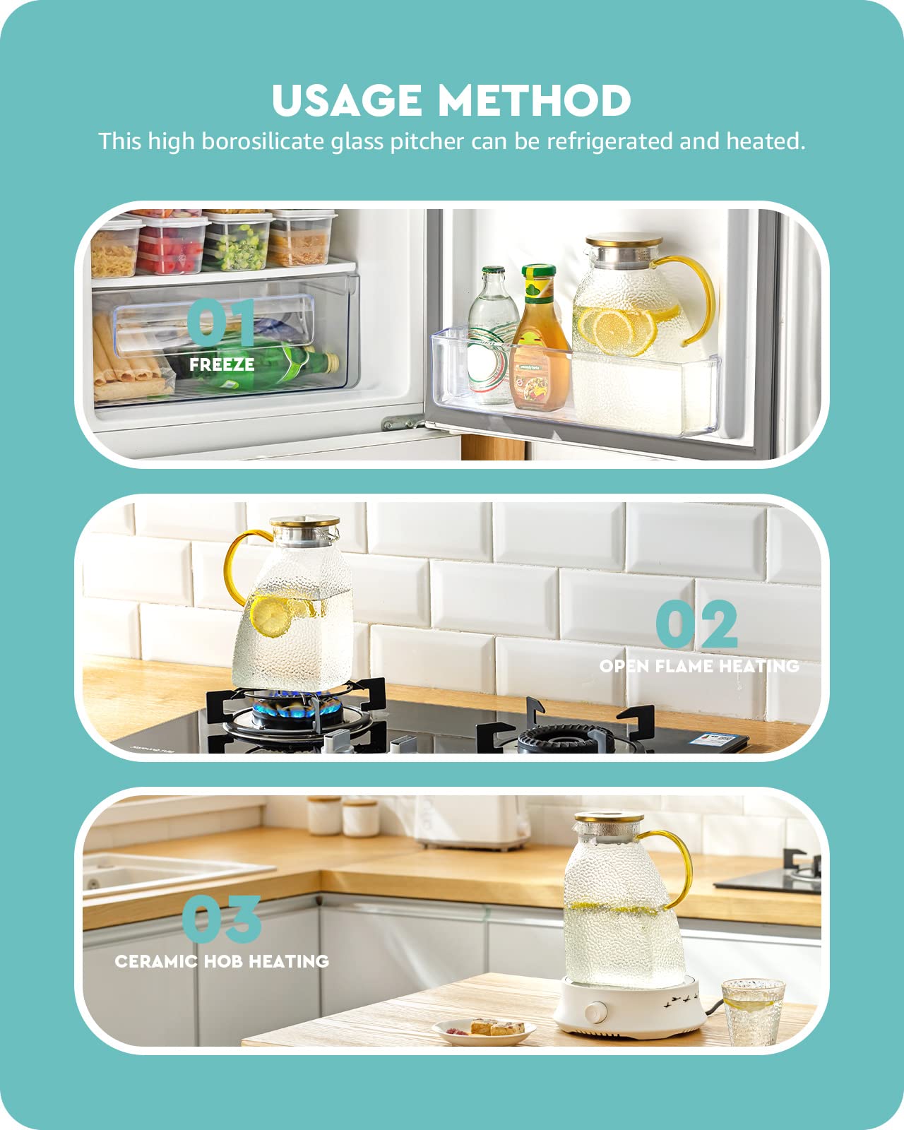 Baffect Water Pitcher fridge-door compatibility saves space in small kitchens