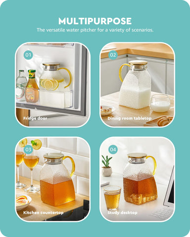 Baffect Water Pitcher hammered pattern design adds elegant table presence