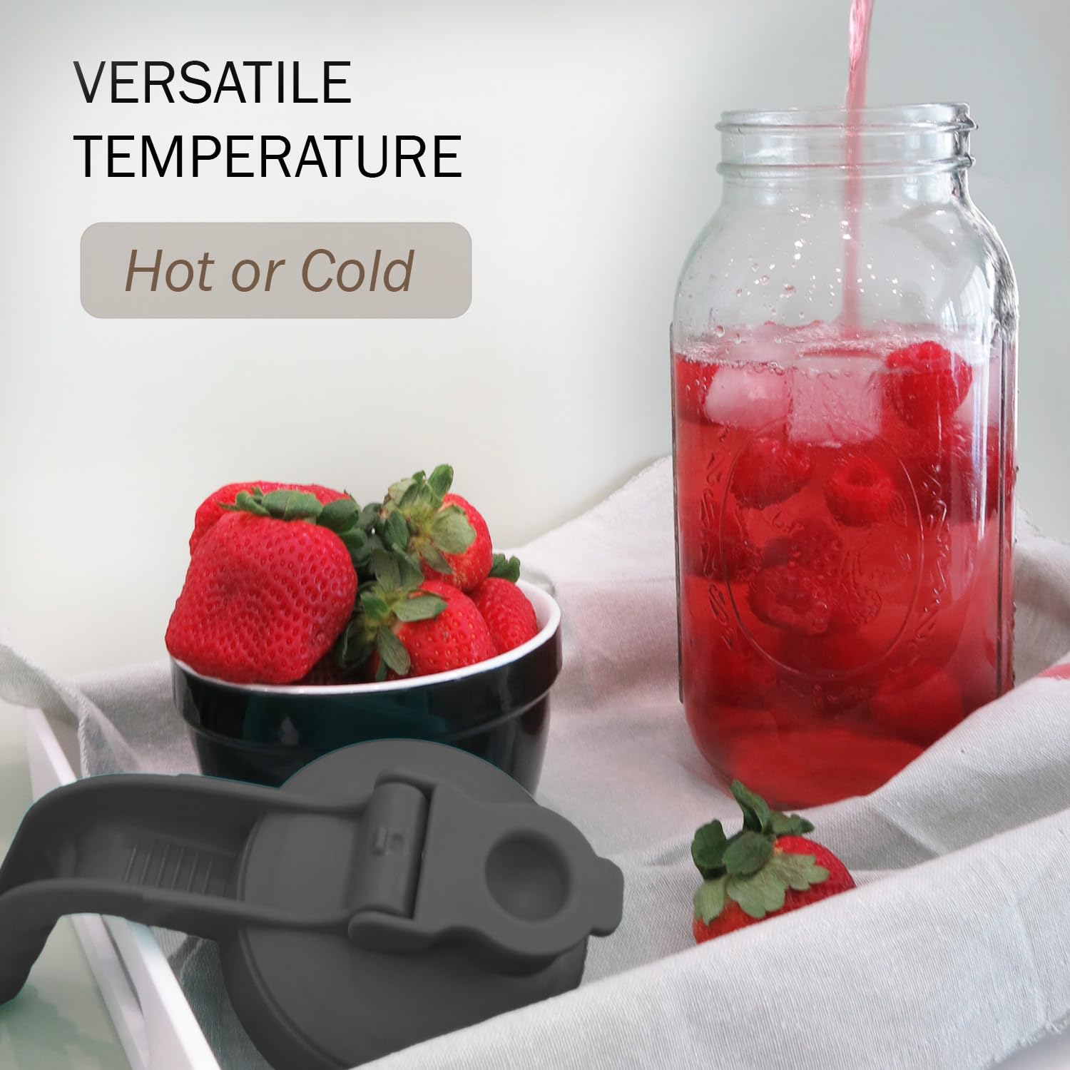 Baflan Mason Jar Pitcher 64 oz capacity ideal for batch beverages.
