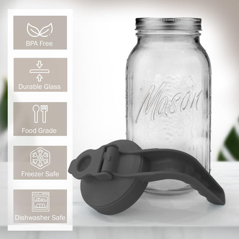 Baflan Mason Jar Pitcher airtight silicone seal keeps beverages fresh.