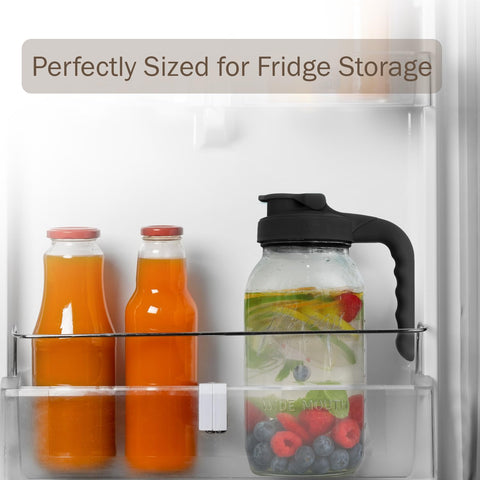 Baflan Mason Jar Pitcher shown for breastmilk, cold brew, sun tea and more.