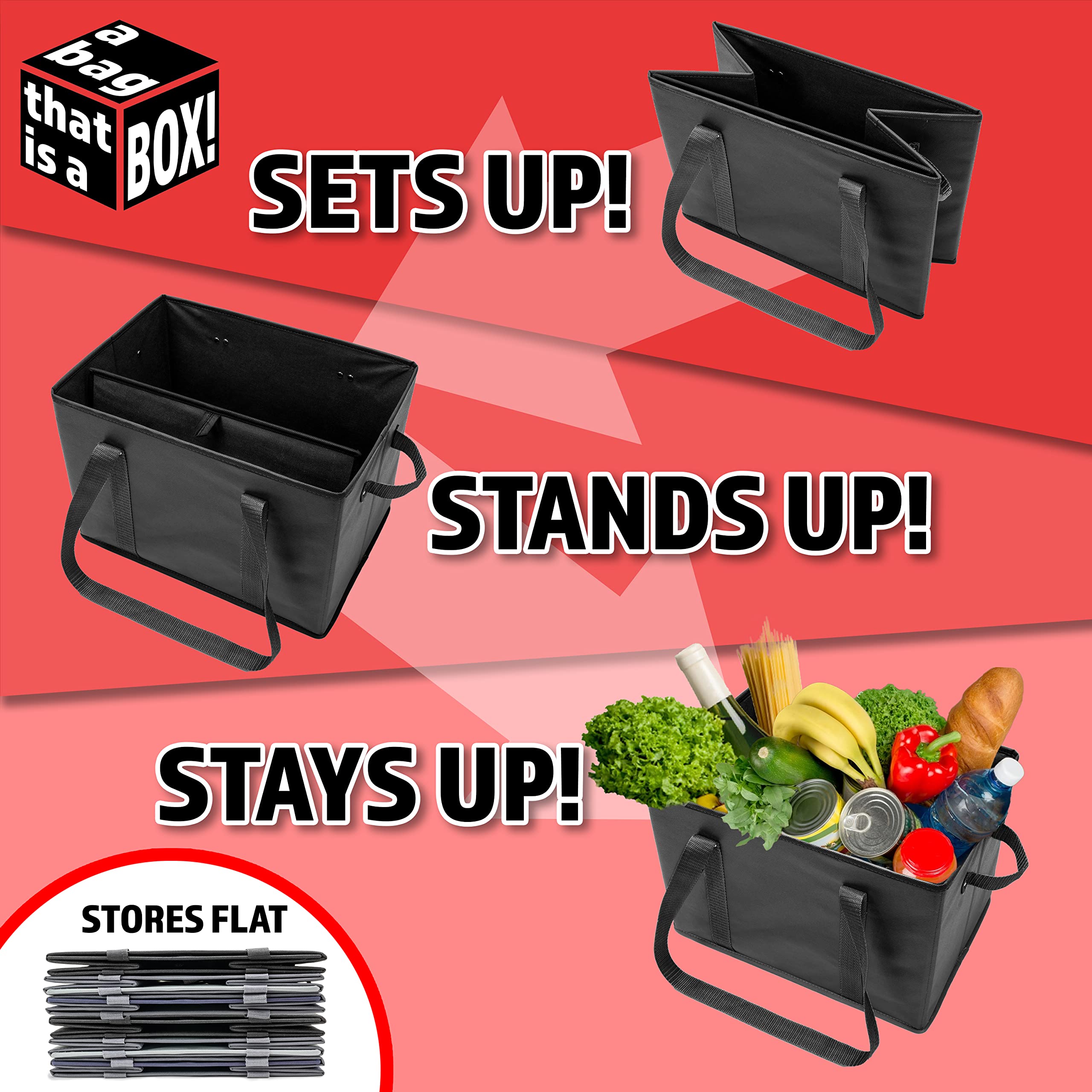 BAG-THAT! heavy-duty handles with reinforced rivets for durable carrying.