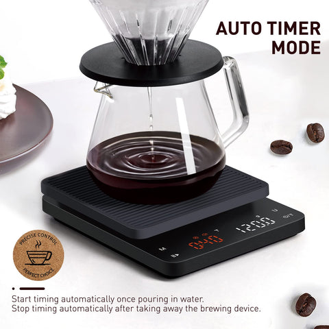 BAGAIL BASICS coffee scale USB-C charging for convenient power.