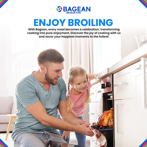 Bagean broiler pan durable porcelain build ensures long-lasting performance.