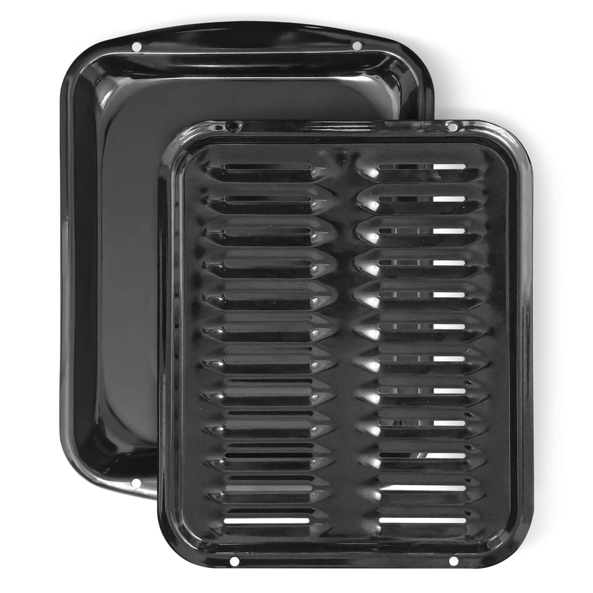 Bagean broiler pan with porcelain coating for even heat and crisp results.