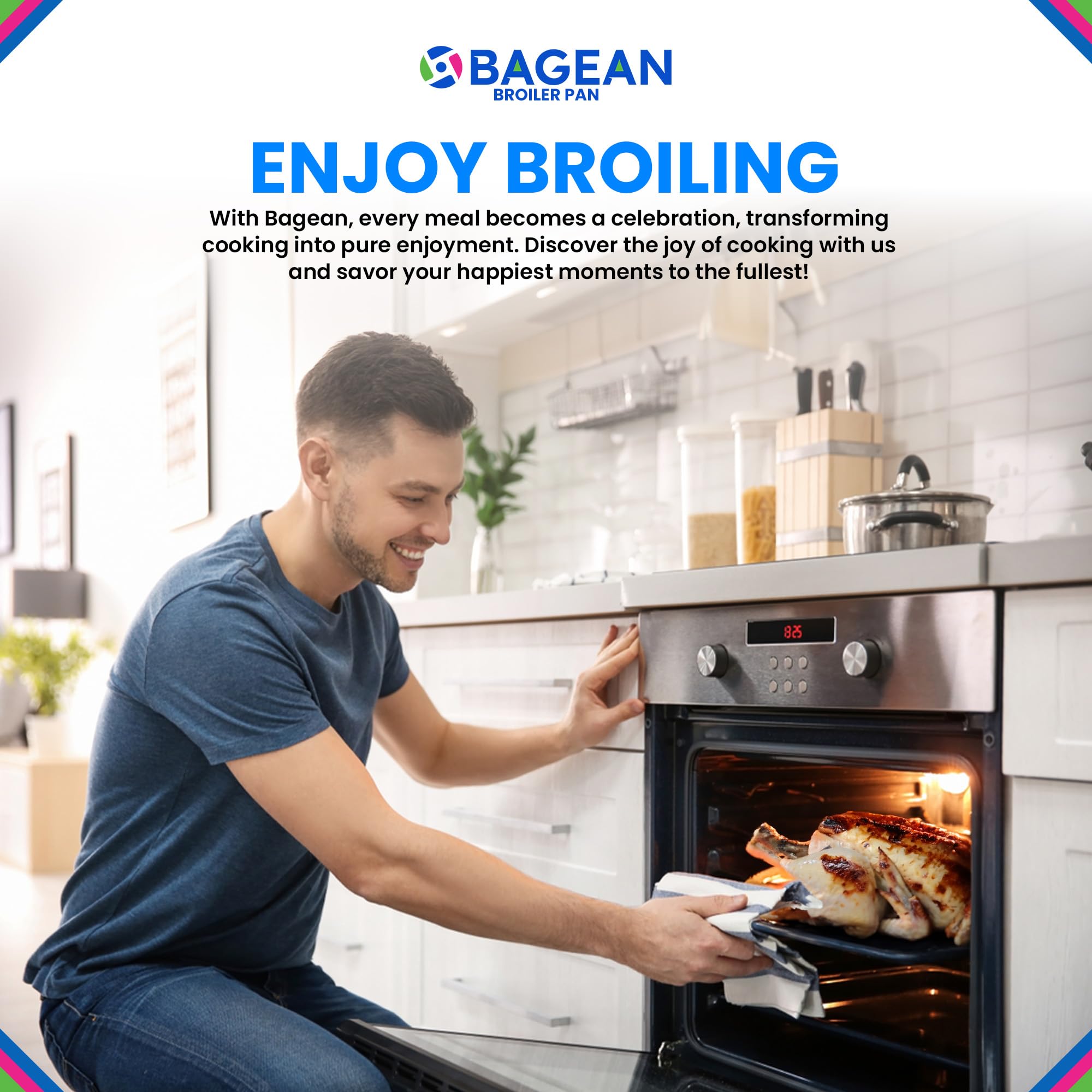 Bagean universal-fit broiler pan compatible with Frigidaire 5304494997.