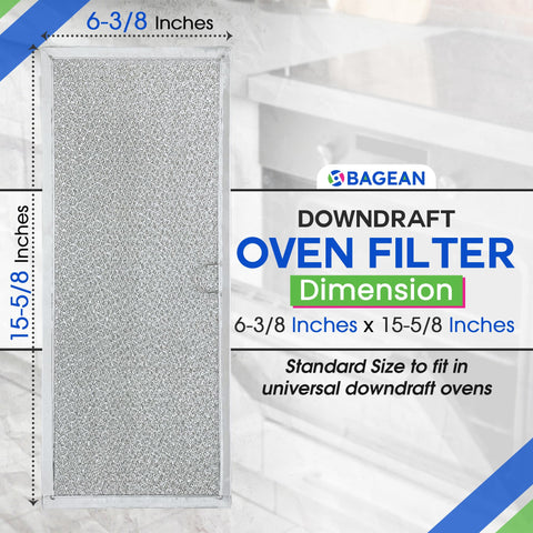 Bagean downdraft filter side view, thicker construction helps stop more grease