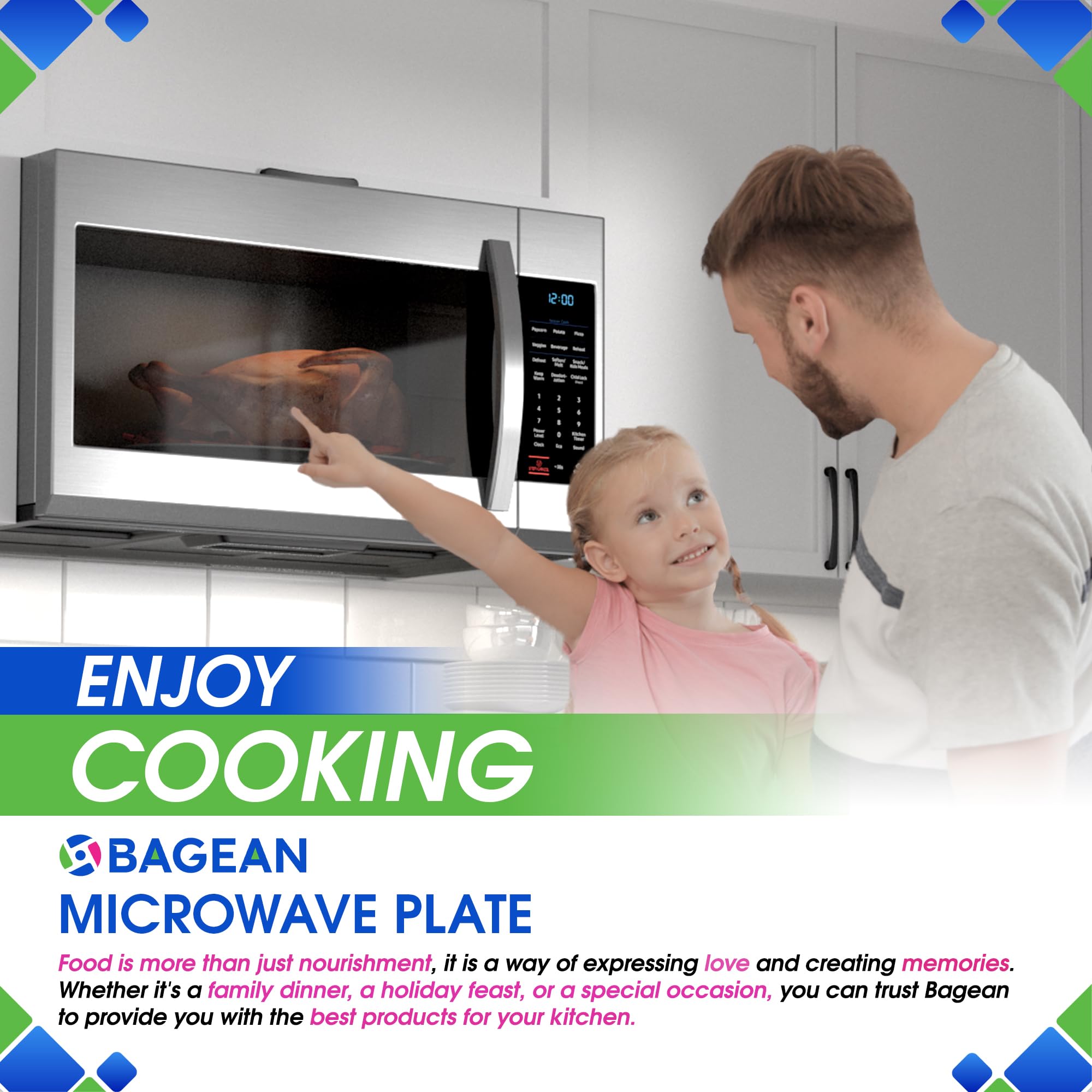 Bagean food-safe microwave plate keeps meals safe