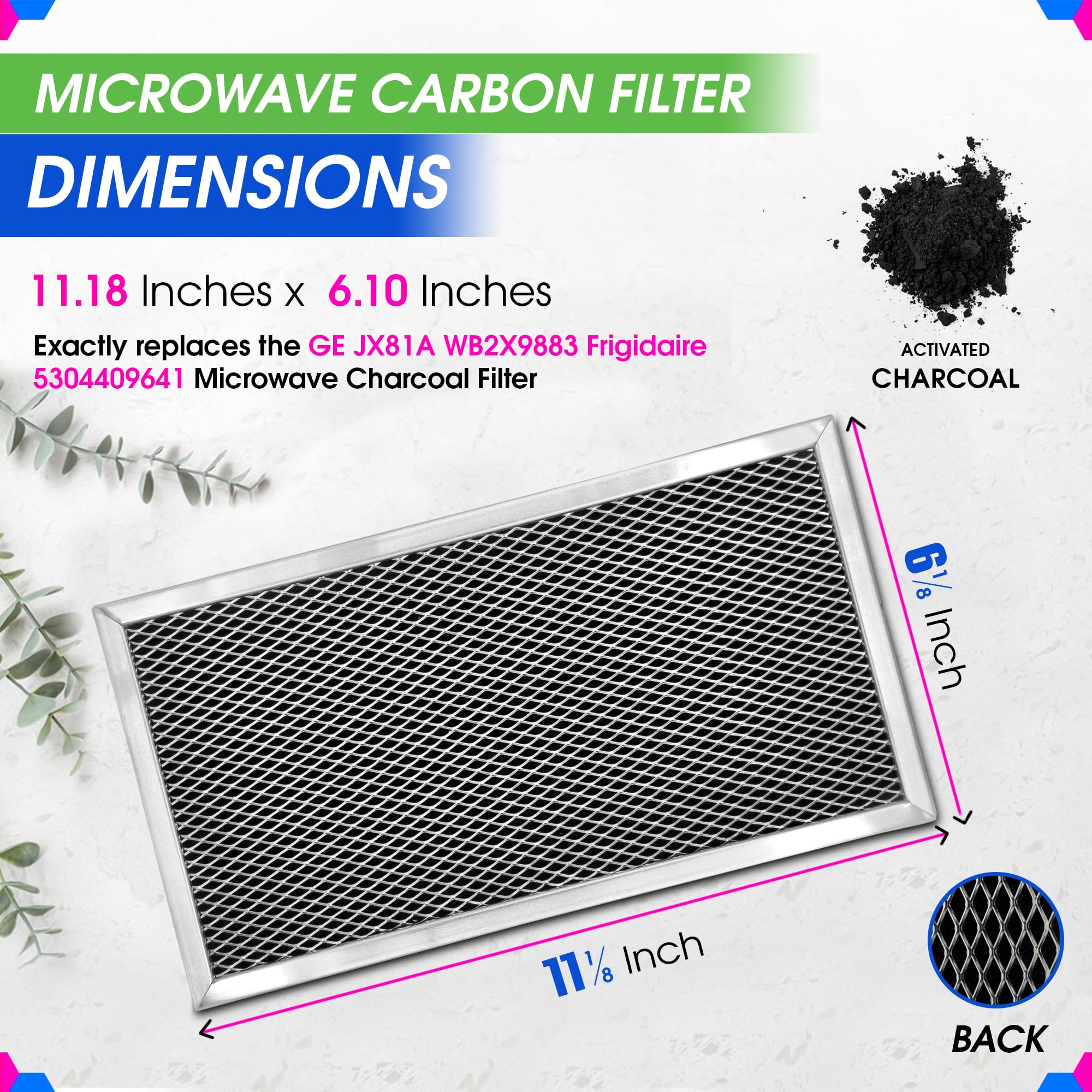 Bagean GE JX81A WB2X9883 compatible filter front ensures fit