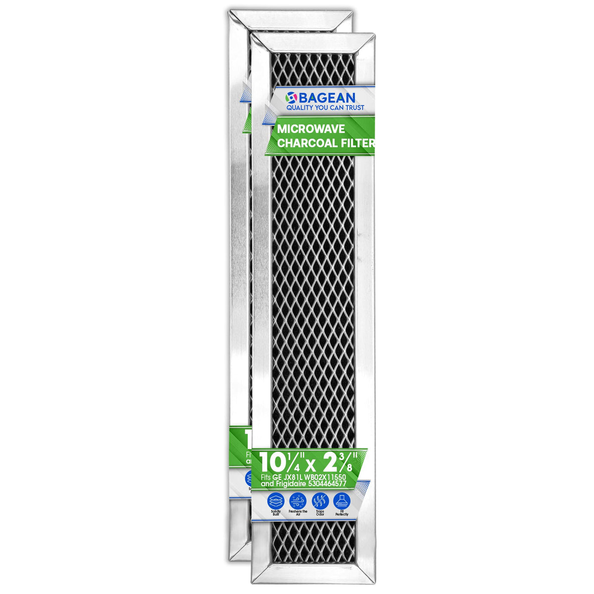Bagean GE JX81L charcoal filter, top view, improves odor control in the microwave hood.