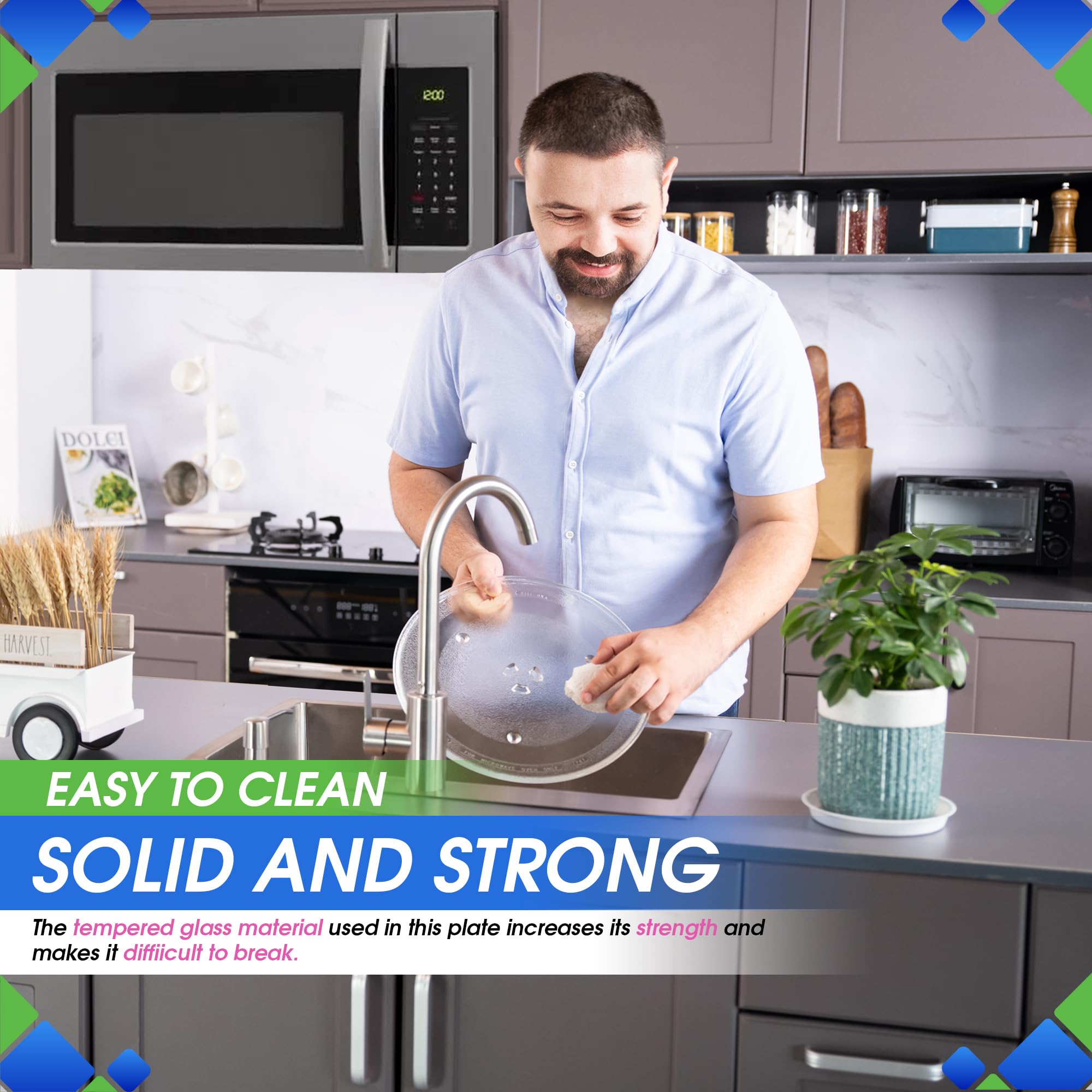 Bagean heat-resistant tempered glass plate highlighting sturdy construction.