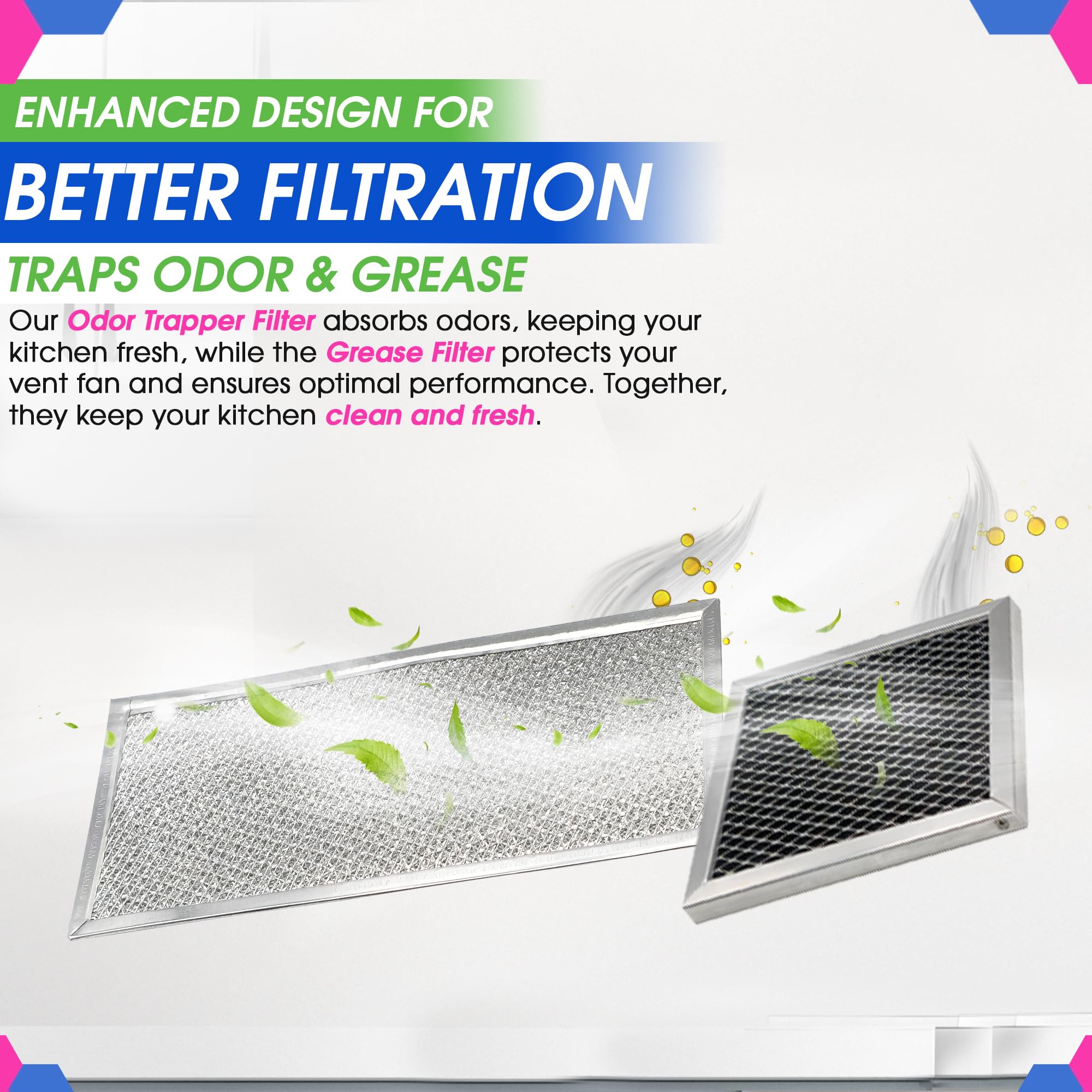 Bagean installation view of hood filters for easy swap and fit check