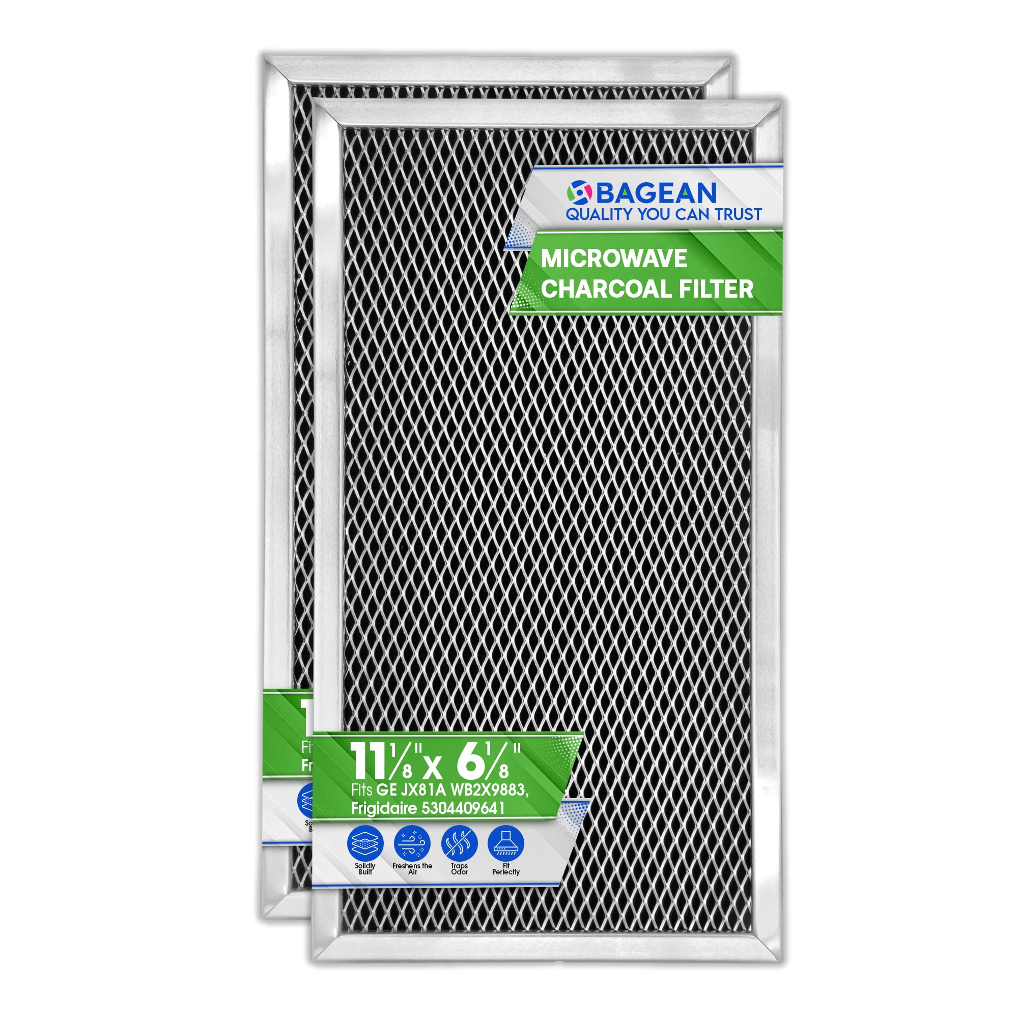 Bagean microwave charcoal filter 11-2x6 front view improves kitchen air