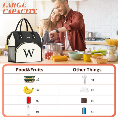BAGNN lunch bag wide-open closure for easy packing.