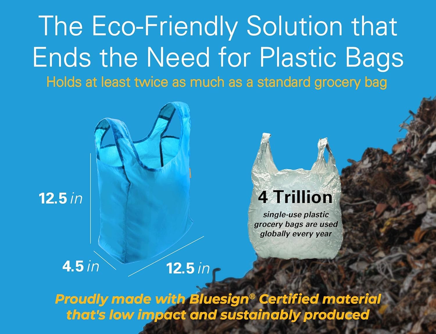 BagPodz nylon bags with flat bottoms for stable loading.