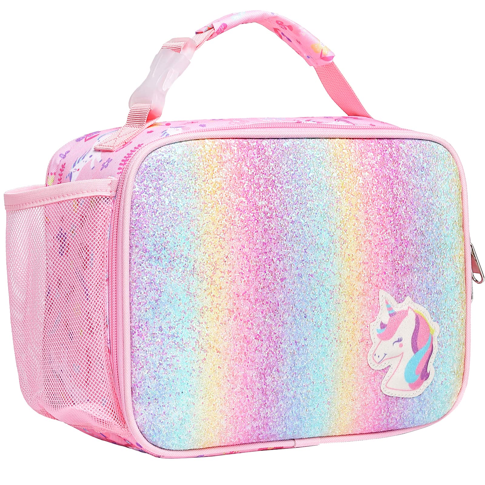 Bagseri lunch bag for girls with a front pocket keeps snacks organized at school.