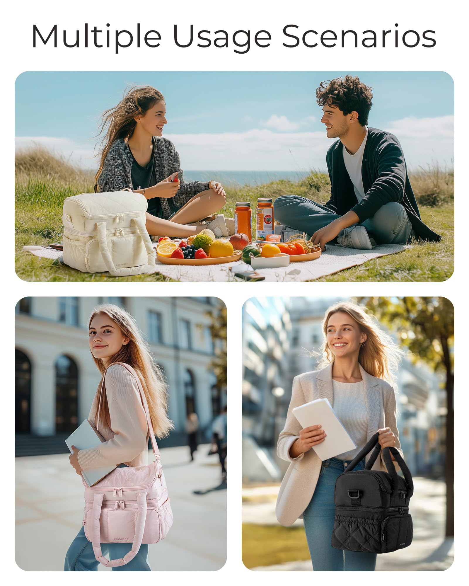BAGSMART 180-degree opening full view enables easy item access.