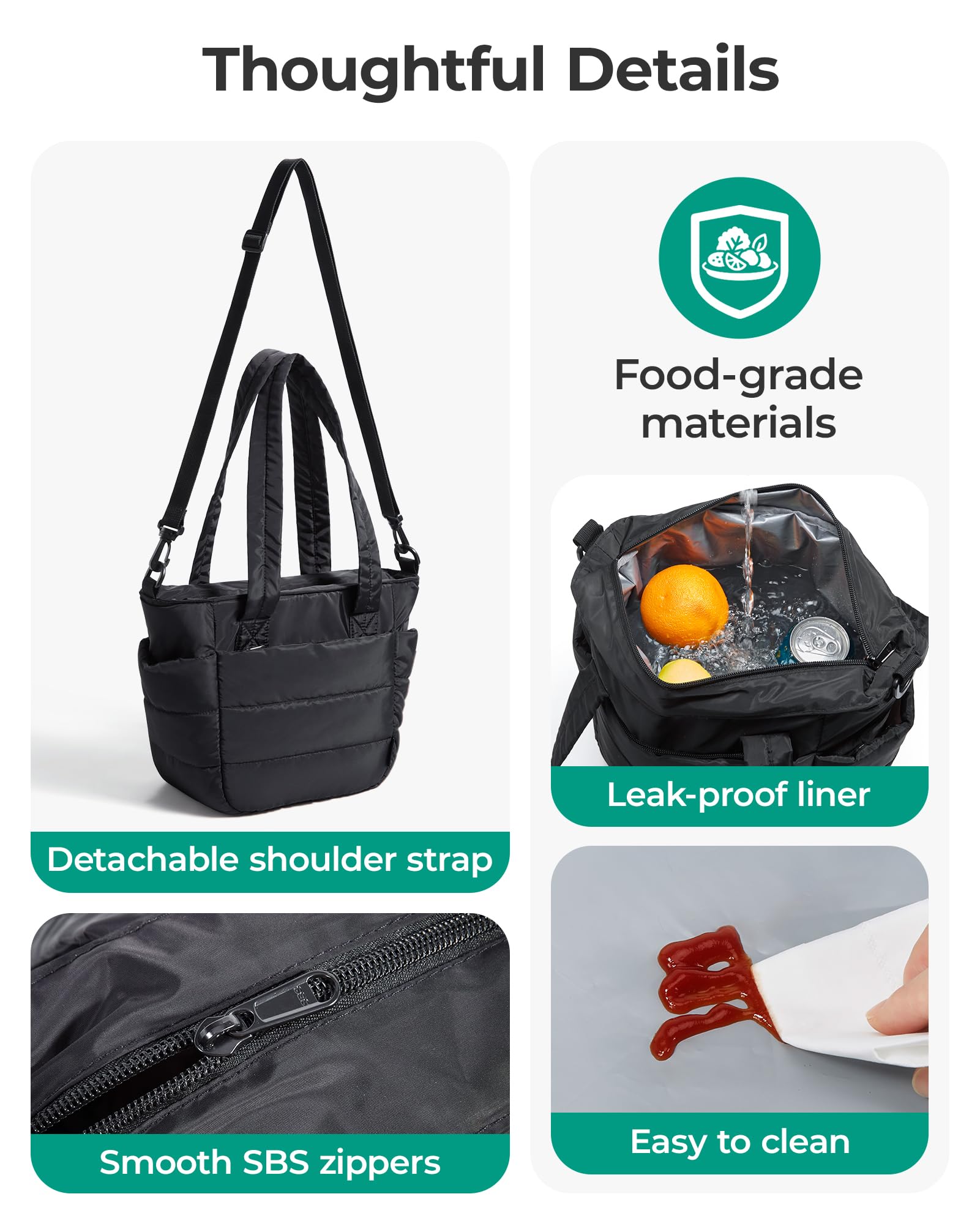 BAGSMART easy-clean, BPA-free materials for safe daily use.