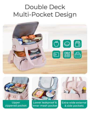 BAGSMART interior mesh pocket for ice packs and small snacks