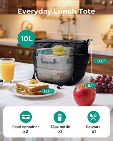 BAGSMART lunch bag leakproof liner prevents spills in bags and desks