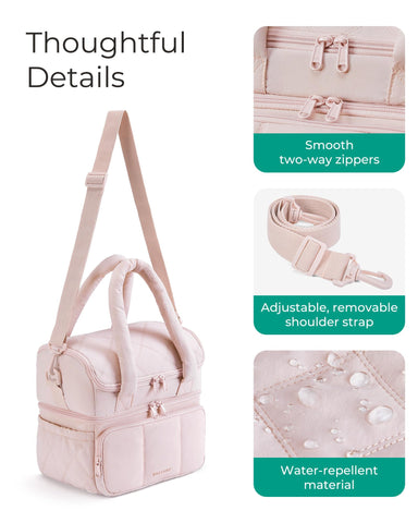 BAGSMART PEVA lining interior is waterproof and easy to wipe clean.