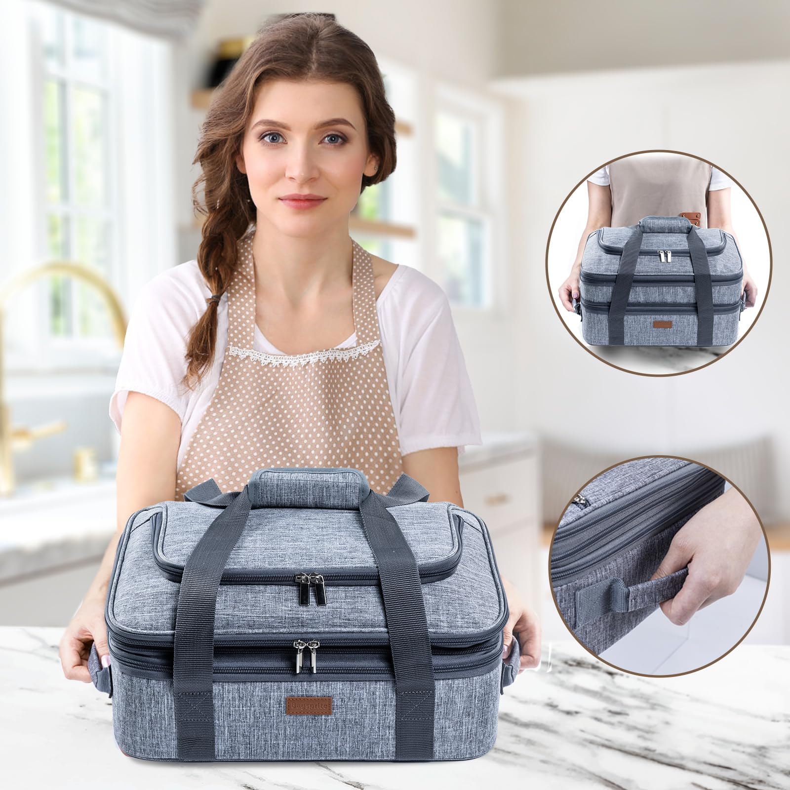 BAGSPRITE aluminum-lined interior cleans easily after use.