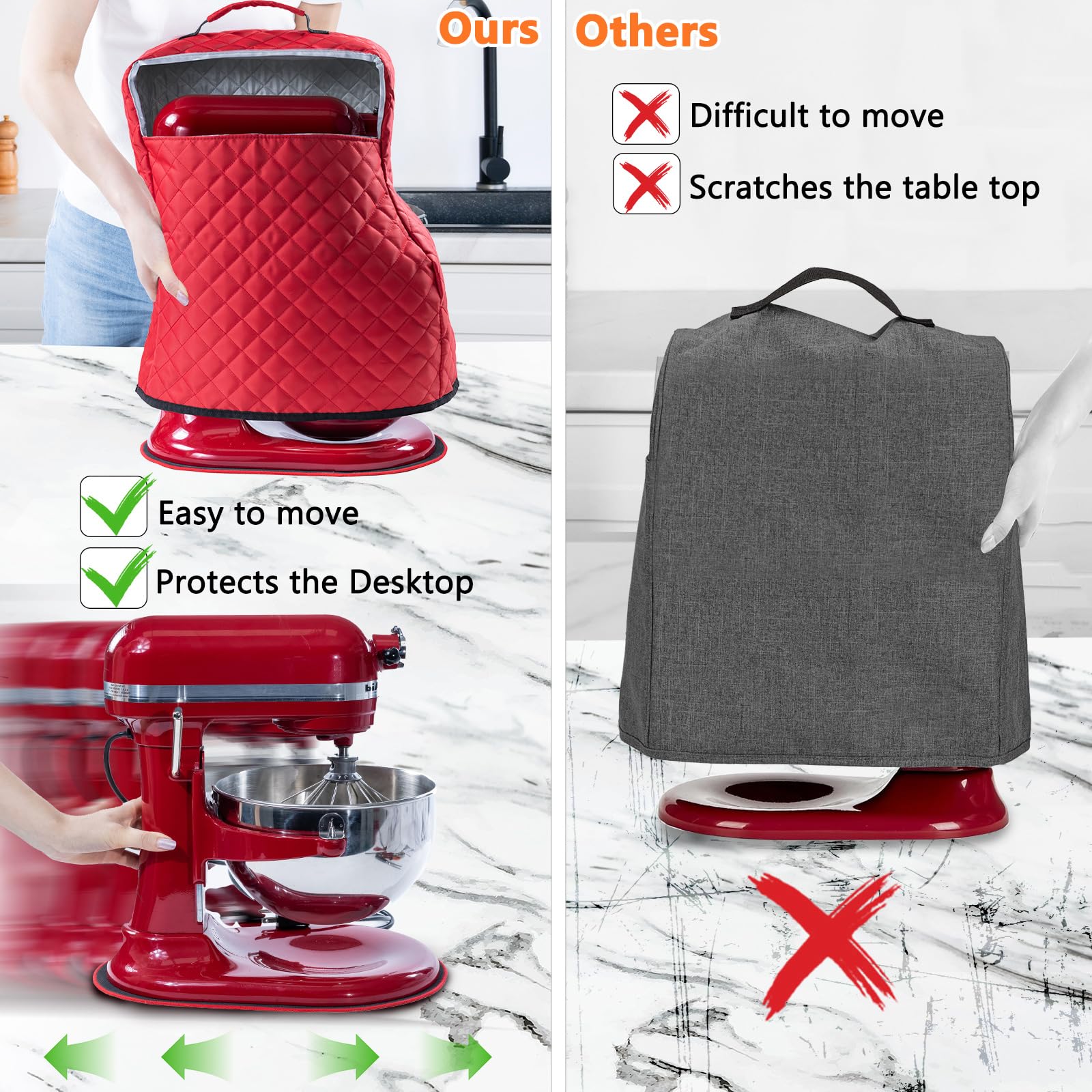 BAGSPRITE custom-fit cover for KitchenAid 4.5 qt keeps the mixer secure