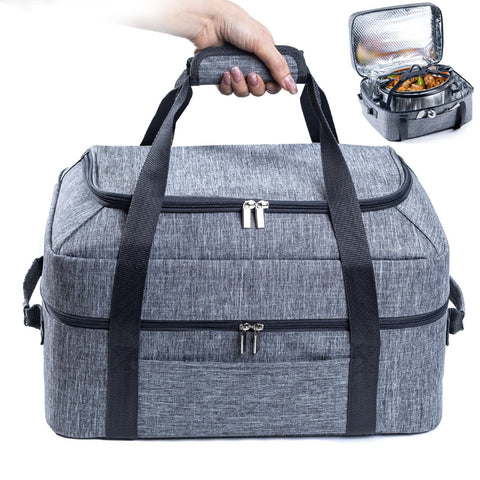 BAGSPRITE double-layer slow cooker bag keeps your 6-8 qt unit safely secured during transport.