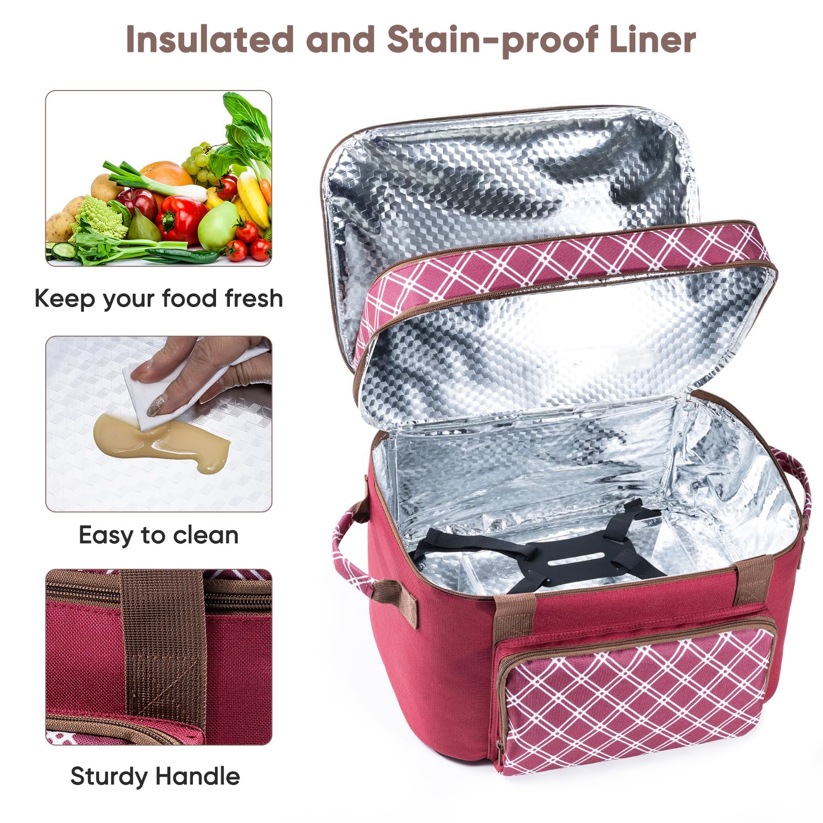 BAGSPRITE dual top and side handles for easy carrying.