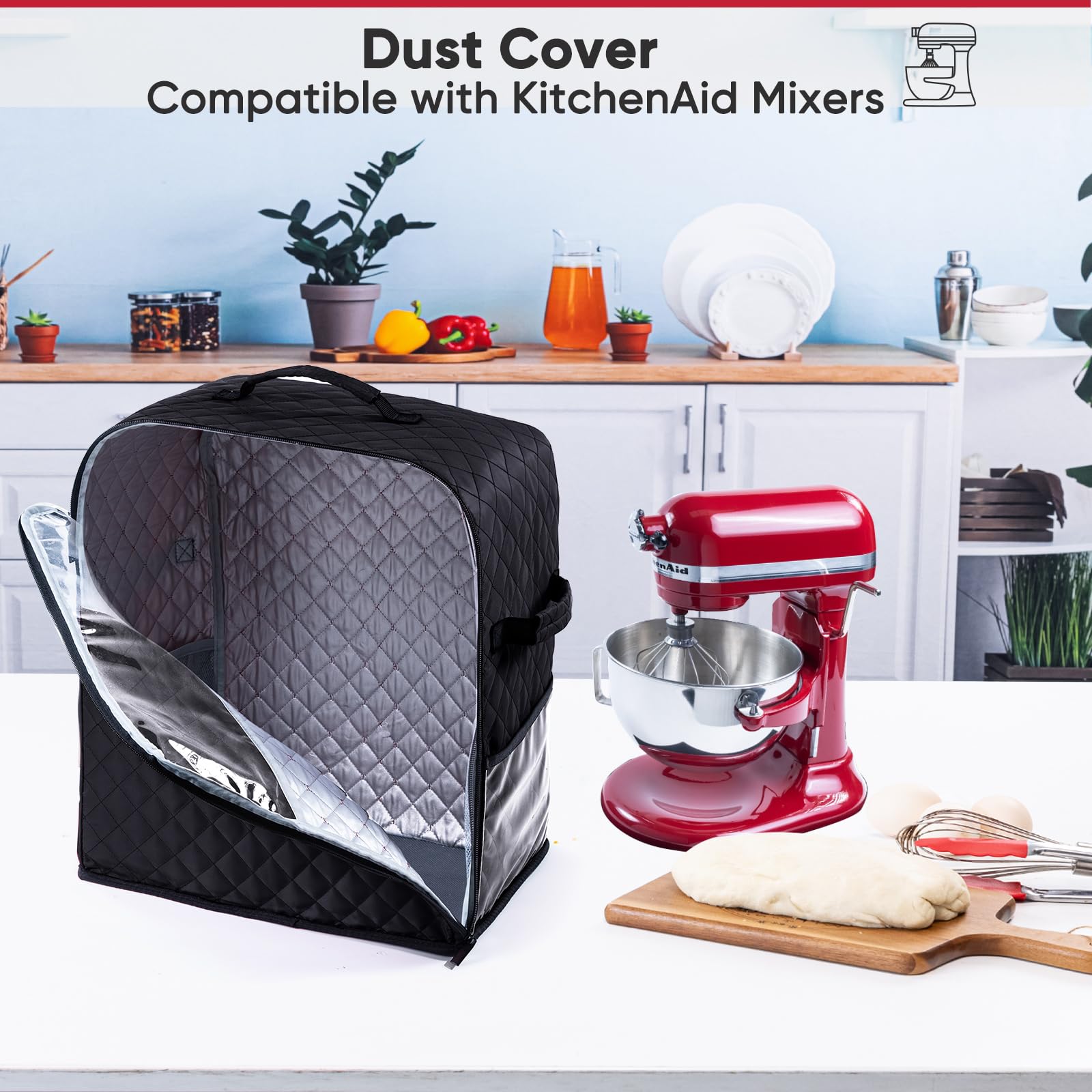 BAGSPRITE durable, easy-clean cover protects the mixer when not in use.