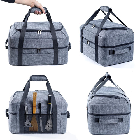 BAGSPRITE durable zippers and padding help protect cookware.