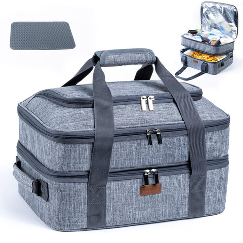 BAGSPRITE expandable casserole carrier for easy transport of 9x13 dishes, hot or cold.