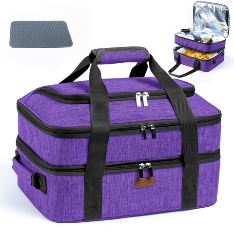 BAGSPRITE expandable top layer keeps casseroles organized for easy transport.