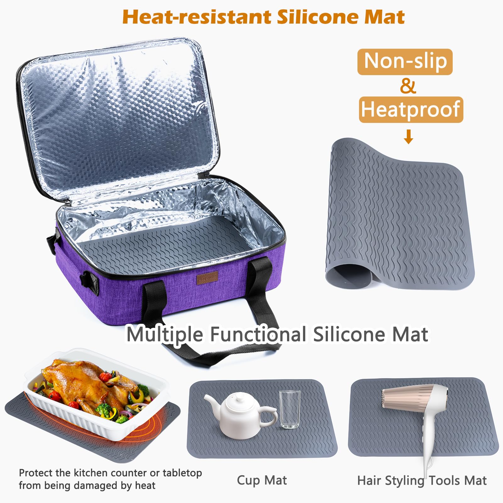 BAGSPRITE heat-resistant mat included doubles as a counter protector.
