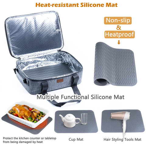 BAGSPRITE heat-resistant non-slip mat enhances counter safety.