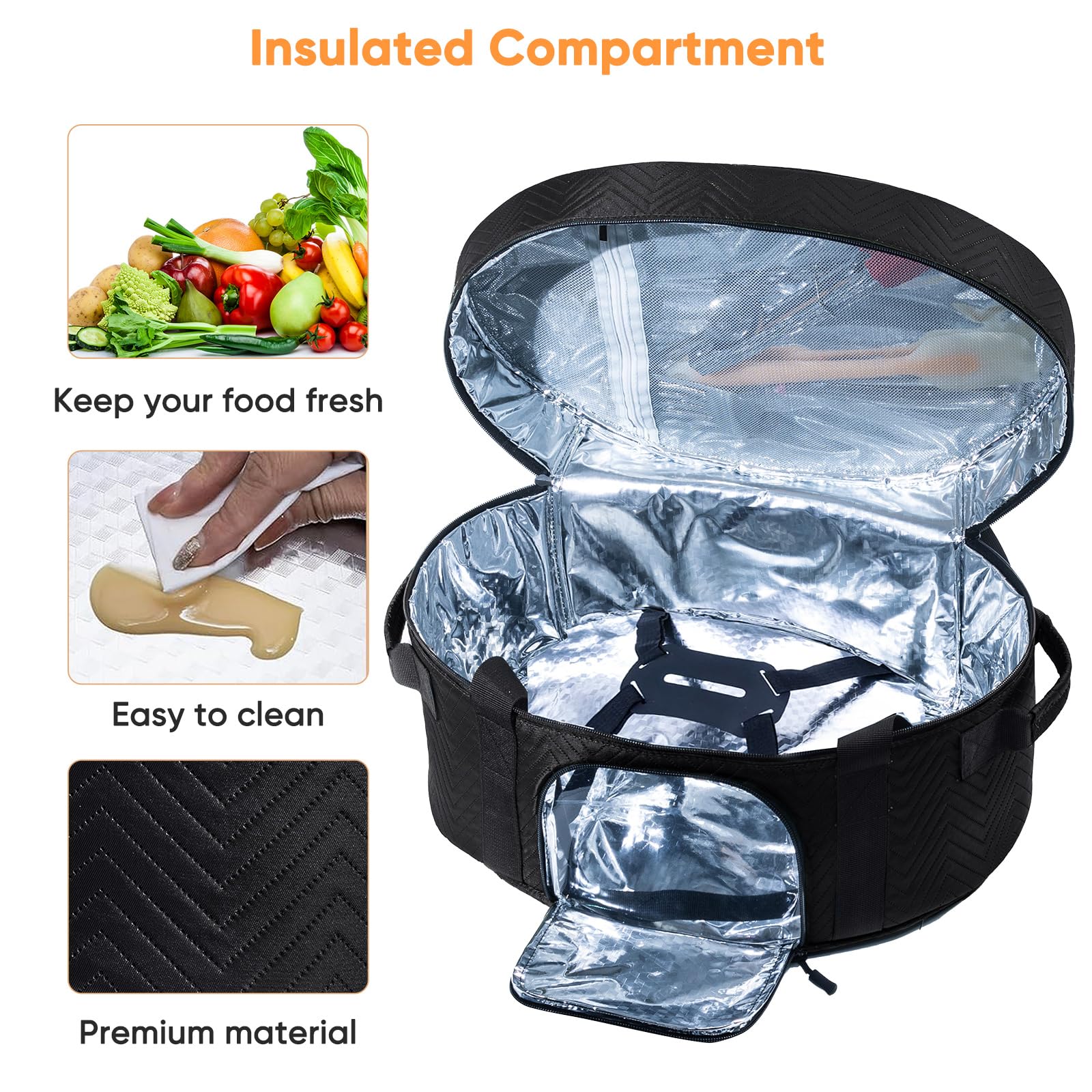 BAGSPRITE bag design with two-way zippers and dual handles for easy carrying.