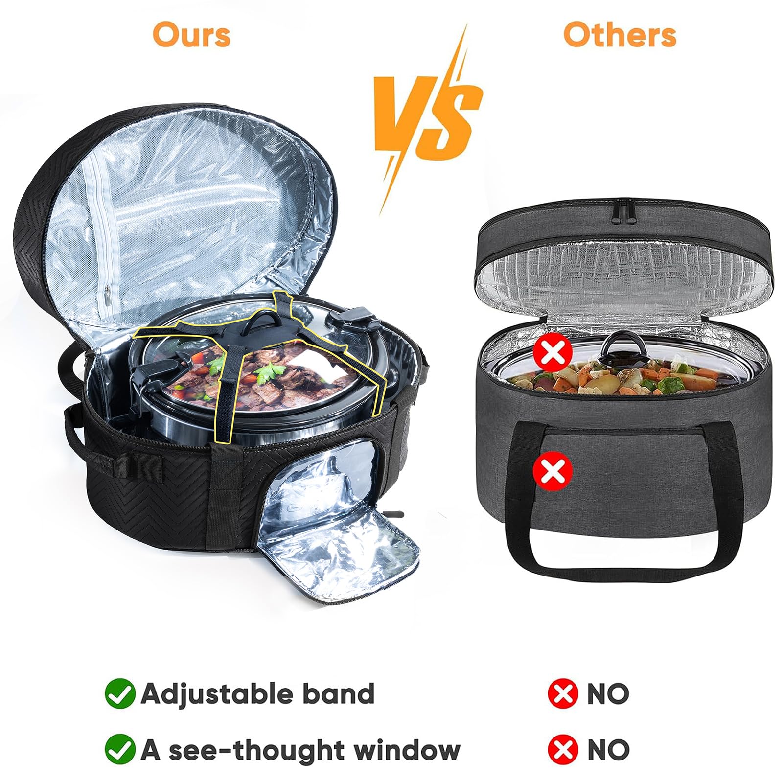 BAGSPRITE compatible with 6-8 qt Crockpots and Hamilton Beach models.