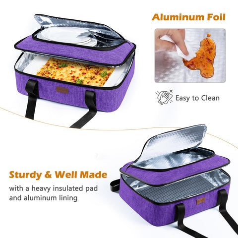 BAGSPRITE insulated food bag with quilted design and easy-clean lining.